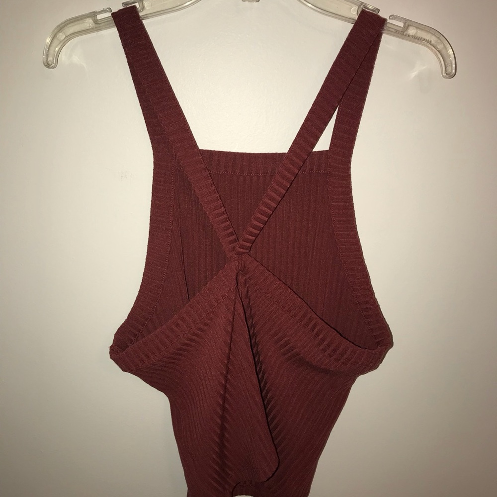 Pacsun Maroon Ribbed Halter Top - Picture 2 of 3